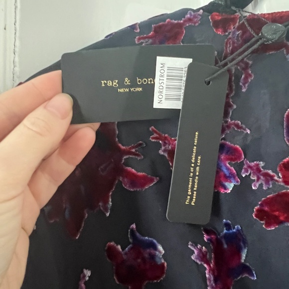 NWT Rag & Bone Velvet Floral Mini Dress - Picture 5 of 6